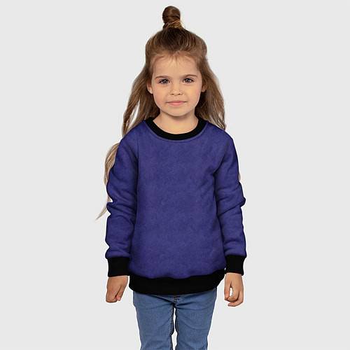 Детский свитшот Фиолетовая текстура волнистый мех / 3D-Черный – фото 4