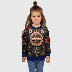 Свитшот детский Орнамент в славянской стилистике, цвет: 3D-синий — фото 2