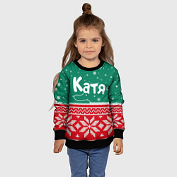 Свитшот детский Катя новогодняя, цвет: 3D-черный — фото 2