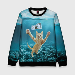 Свитшот детский Nirvana Cat, цвет: 3D-черный