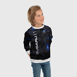Свитшот детский Subaru - плиты с эффектом свечения, цвет: 3D-белый — фото 2