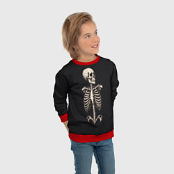 Свитшот детский Скелет улыбается, цвет: 3D-красный — фото 2