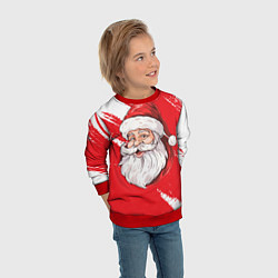 Свитшот детский Санта в шапке, цвет: 3D-красный — фото 2