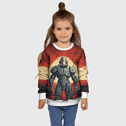 Свитшот детский Воин в тяжелой силовой броне, цвет: 3D-белый — фото 2