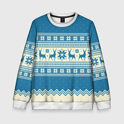 Детский свитшот Sweater with deer on a blue background