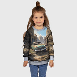 Свитшот детский Брошенный автомобиль, цвет: 3D-меланж — фото 2