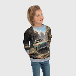 Свитшот детский Брошенный автомобиль, цвет: 3D-меланж — фото 2