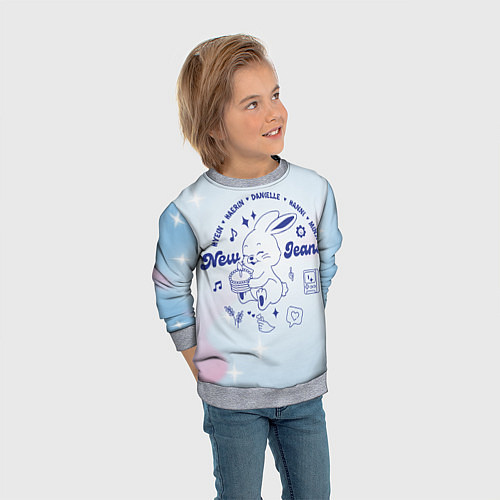 Детский свитшот Newjeans bunny / 3D-Меланж – фото 3