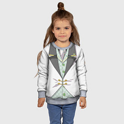 Свитшот детский Белый мультяшный фрак с шейным платком, цвет: 3D-меланж — фото 2