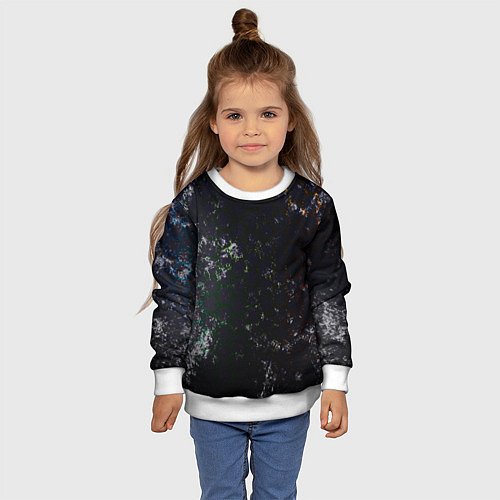 Детский свитшот Черные узоры / 3D-Белый – фото 4