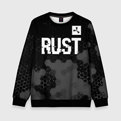 Свитшот детский Rust glitch на темном фоне посередине, цвет: 3D-черный
