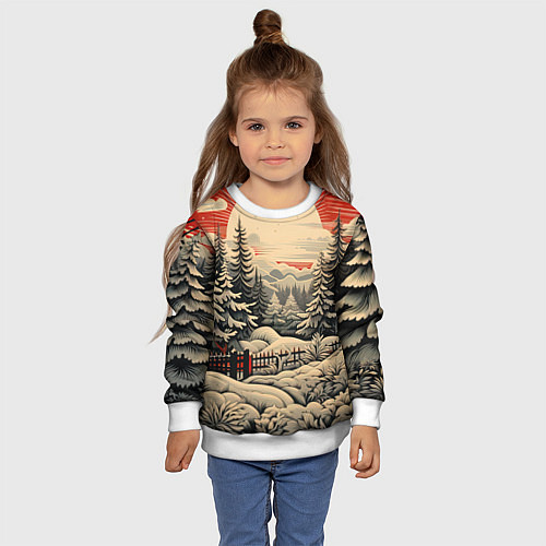 Детский свитшот Блеск снежинок новогодний стиль / 3D-Белый – фото 4