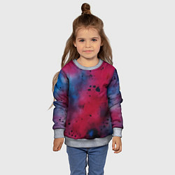 Свитшот детский Акварельные брызги в розовом, цвет: 3D-меланж — фото 2