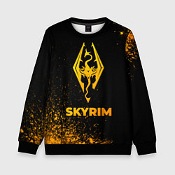 Детский свитшот Skyrim - gold gradient