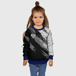 Свитшот детский Герб РФ - серый монохромный, цвет: 3D-синий — фото 2
