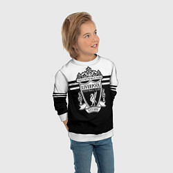 Свитшот детский Ливерпуль - черно-белый, цвет: 3D-белый — фото 2