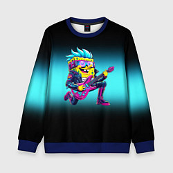 Детский свитшот Sponge Bob - rock guitarist - ai art