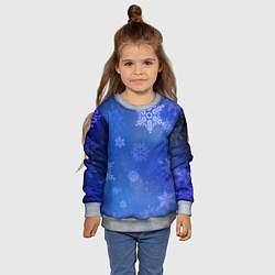 Свитшот детский Декоративные снежинки на фиолетовом, цвет: 3D-меланж — фото 2