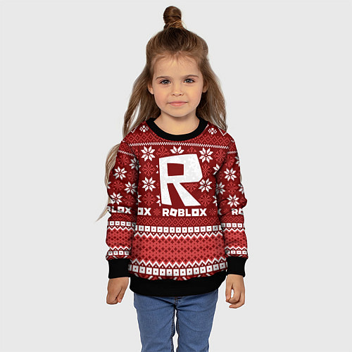 Детский свитшот Roblox christmas sweater / 3D-Черный – фото 4