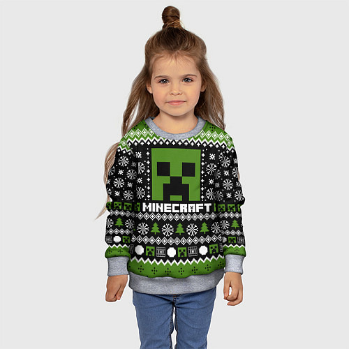 Детский свитшот Minecraft christmas sweater / 3D-Меланж – фото 4