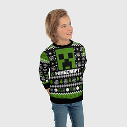 Свитшот детский Minecraft christmas sweater, цвет: 3D-черный — фото 2