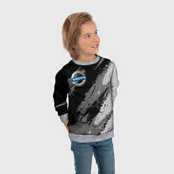 Свитшот детский Volvo - монохромный серый, цвет: 3D-меланж — фото 2