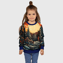 Свитшот детский Волшебная роспись, цвет: 3D-синий — фото 2