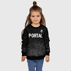 Свитшот детский Portal glitch на темном фоне посередине, цвет: 3D-черный — фото 2