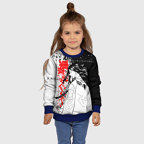 Детский свитшот Баджи из вальхаллы - токийские мстители / 3D-Синий – фото 4