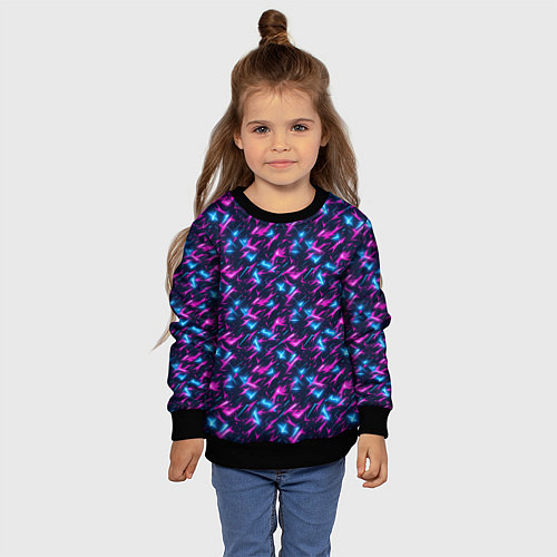 Детский свитшот Неоновый бум / 3D-Черный – фото 4