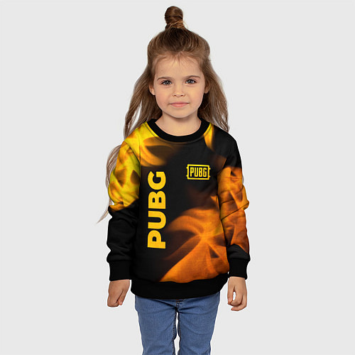 Детский свитшот PUBG - gold fire gradient / 3D-Черный – фото 4