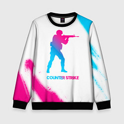 Детский свитшот Counter Strike neon gradient style