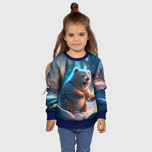 Детский свитшот Полярный мишка / 3D-Синий – фото 4
