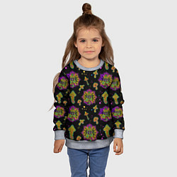 Свитшот детский Грибы и мандалы, цвет: 3D-меланж — фото 2