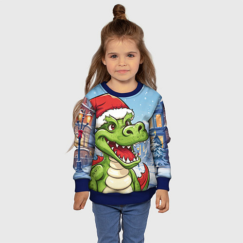 Детский свитшот Малыш дракончик / 3D-Синий – фото 4