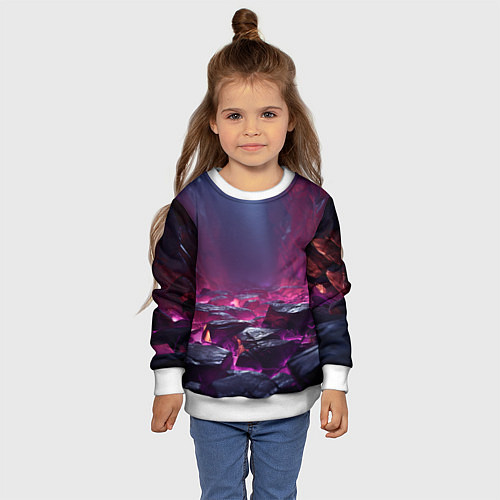 Детский свитшот Абстрактные фрагменты / 3D-Белый – фото 4