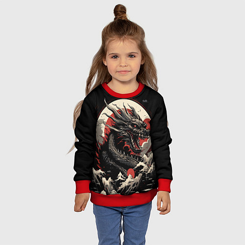 Детский свитшот Дракон вечности символ года / 3D-Красный – фото 4