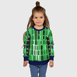 Свитшот детский Зелёные прямоугольники, цвет: 3D-синий — фото 2