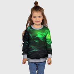 Свитшот детский Глубина зеленого абстракции, цвет: 3D-меланж — фото 2