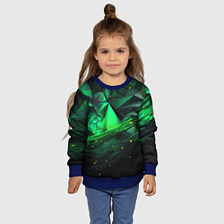 Свитшот детский Абстрактный лабиринт зелени, цвет: 3D-синий — фото 2