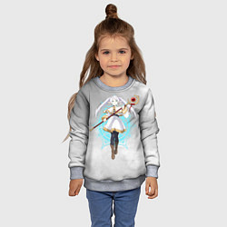 Свитшот детский Фрирен провожающая в последний путь - чб, цвет: 3D-меланж — фото 2