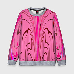 Свитшот детский Плавные линии на розовом фоне, цвет: 3D-меланж