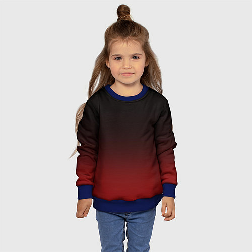 Детский свитшот Градиент от тёмного до тёмно красного / 3D-Синий – фото 4