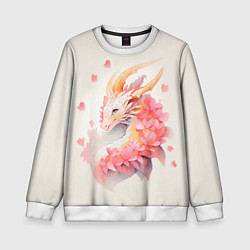 Свитшот детский Милый розовый дракон, цвет: 3D-белый