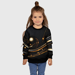 Свитшот детский Абстракция золотого на черном, цвет: 3D-черный — фото 2
