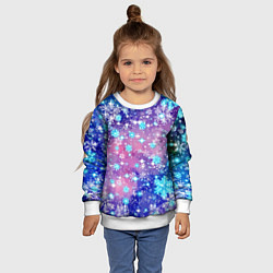 Свитшот детский Снежинки - морозный паттерн, цвет: 3D-белый — фото 2