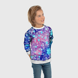 Свитшот детский Снежинки - морозный паттерн, цвет: 3D-белый — фото 2