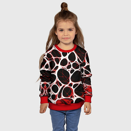 Детский свитшот Красная морская волна / 3D-Красный – фото 4
