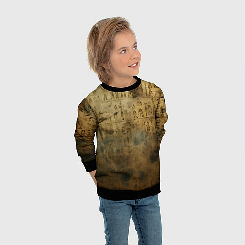 Детский свитшот Древний папирус / 3D-Черный – фото 3