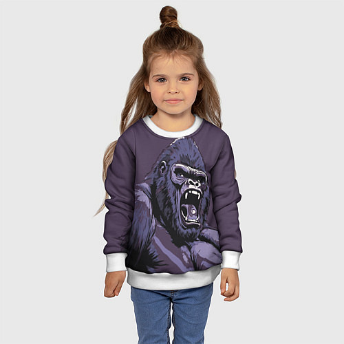 Детский свитшот Lord of the Jungle / 3D-Белый – фото 4